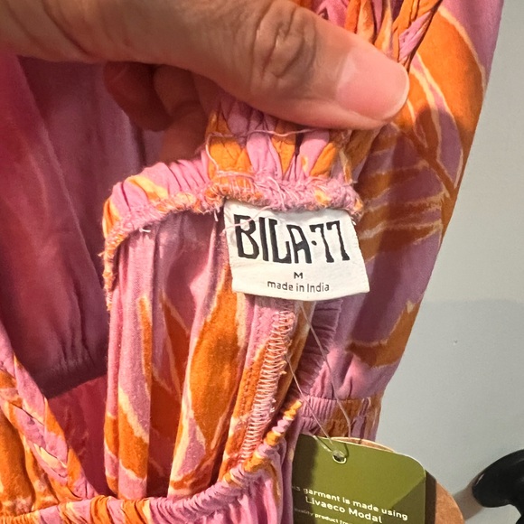 Bila Pink and Orange Floral Jumpsuit - Picture 5 of 6